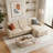Isbell Contemporary Genuine Leather Sectional Sofa With Channel Stitching-1854858987