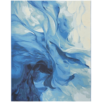 Woodroe 9' x 12' Blue Ivory Modern Rug