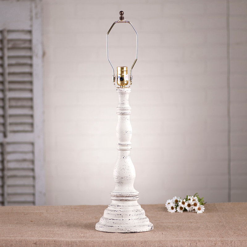 Huff Solid Wood Lamp Base Lamp, Americana White