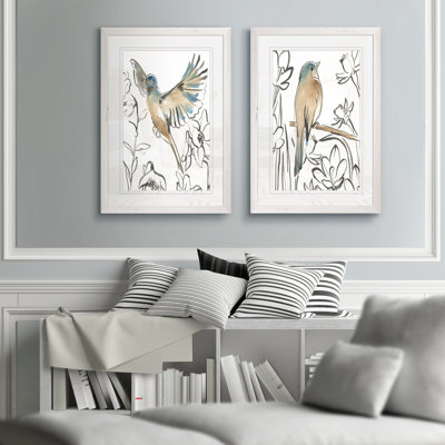 «Songbird Meadow III» par Vincent Van Gogh - ensemble de 2 cadres photo