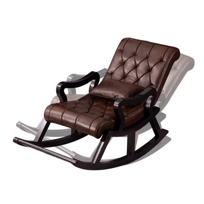 Chaise berçante en cuir Sturdy Home Casual