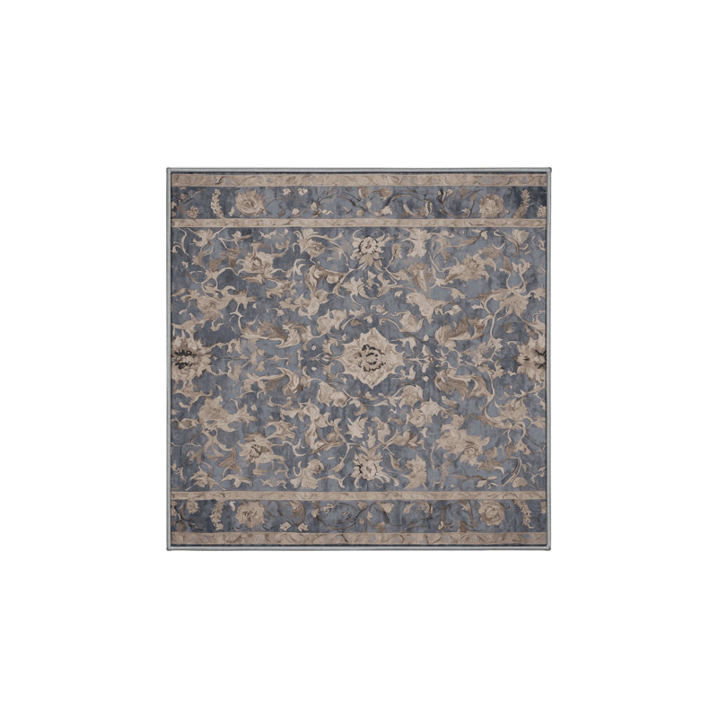 Tapis gris lavable à la machine, Carré 4 pi
