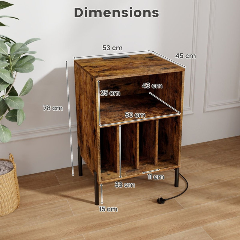 78cm H Media Shelves, Brown