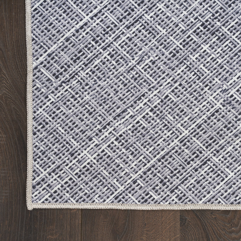 Clie Machine Washable Cotton Area Rug with Non-Slip Backing, Runner 2'2" x 8'