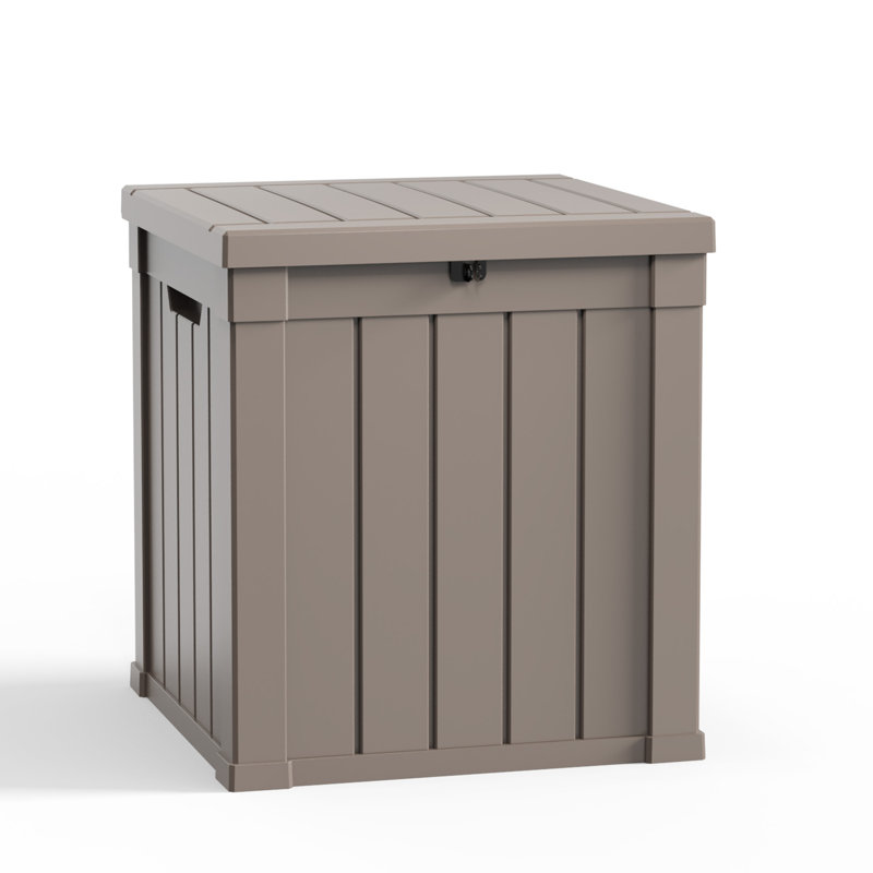 Coffre de terrasse en résine 50 gallons avec couvercle, Brown-Grey