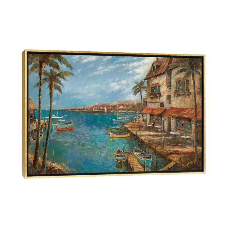 «My Favorite pub» par Ruane Manning - reproduction d'art, Aucun mat, H 32 po x l 48 po x P 1,5 po, Gold Framed