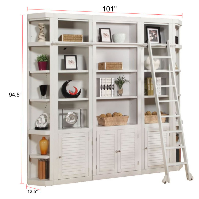 Annmarie 6 Piece Library Wall With Corner Bookcases