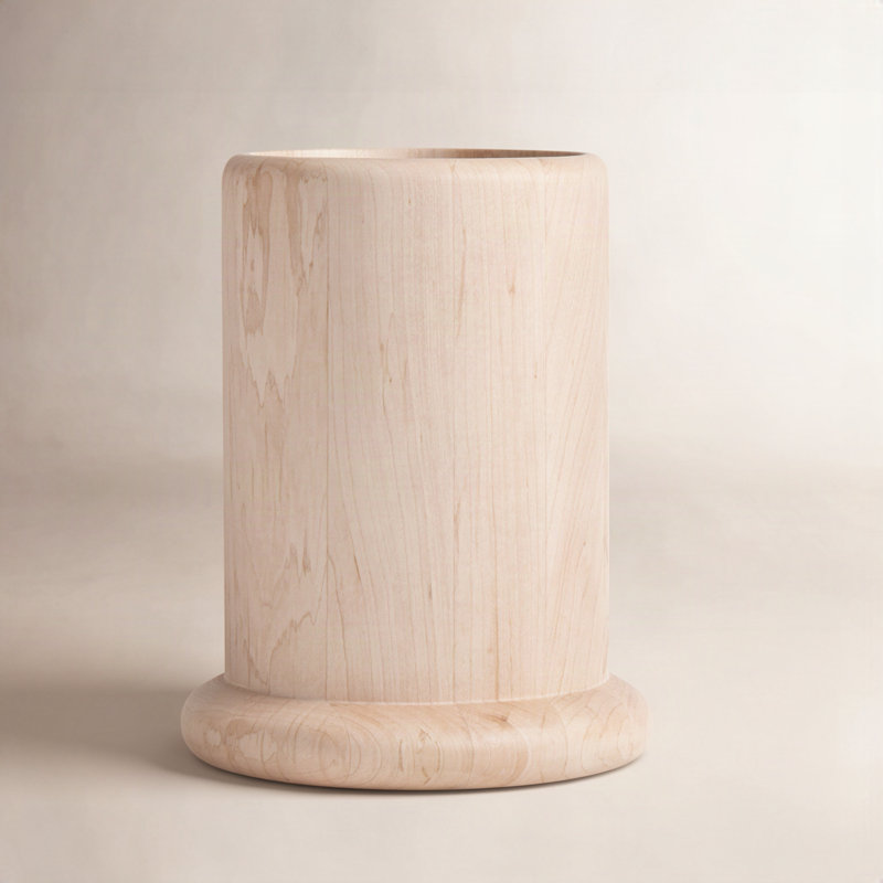 Pot à ustensiles simple en bois massif