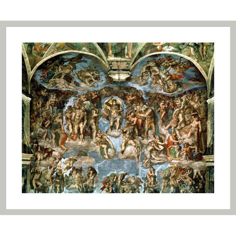 Last Judgement from the Sistine Chapel by Michelangelo Buonarroti -Framed Giclee Print, 33.5" H x 40.72" W