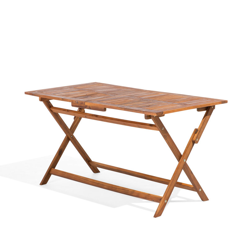 Creek Rectangular Acacia Folding Outdoor Dining Table , 140cm cm W 75cm cm D