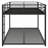 Low Profile Full Over Full Bunk Bed Solid Metal Construction Matte Black with Built-in Access Ladder for Small Bedroom Spaces