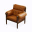 Cette chaise décorative en cuir ciré à l'huile de style ancien, avec une structure en bois, convient à une utilisation dans le salon.
