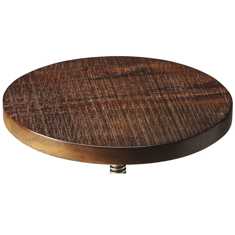 Ellis Adjustable Pedestal Side table, Deep Brown/Bronze Gray