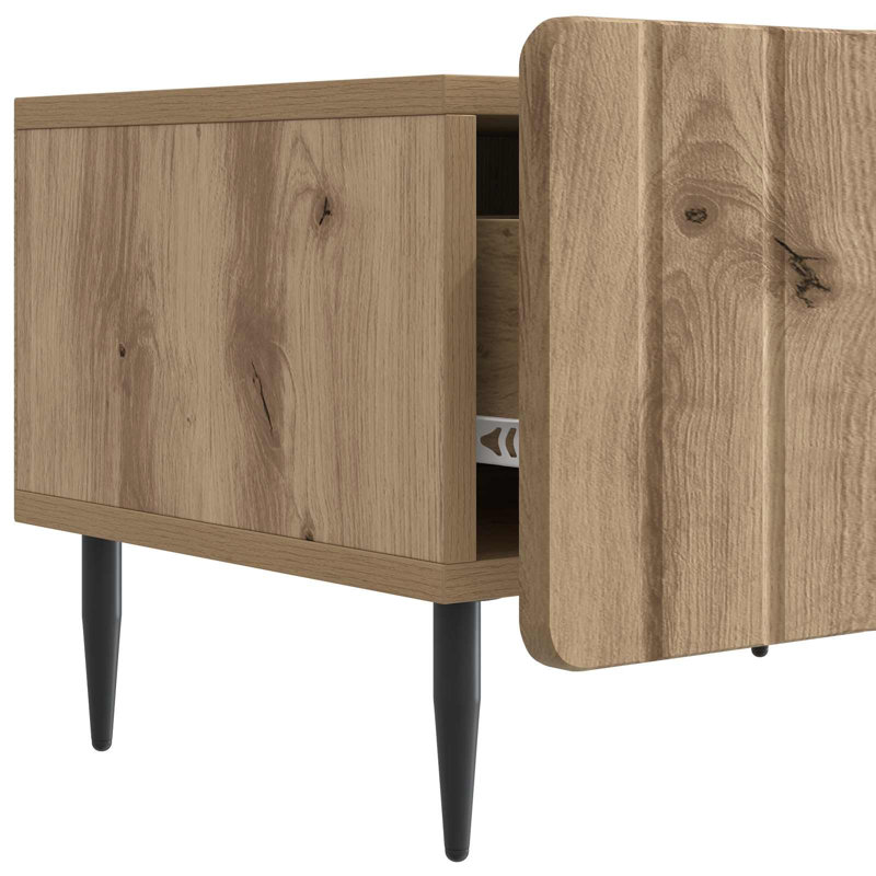 Unfinished TV Stand, Artisan Oak, 32cm H x 147cm L x 34.5cm W