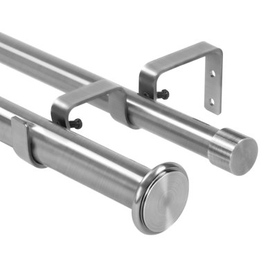 Isaias Steel Adjustable Double Curtain Rod