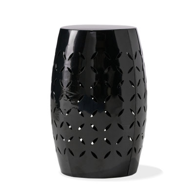 LILAC 12" Accent Side Table, Cylindrical Design End Table for Living Room, Family Room, or Entryway, Industrial Style,Coffee Side Tables for Indoor Outdoor, Black Color