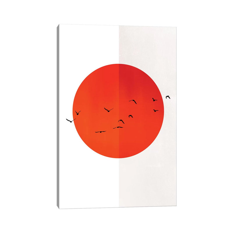 Seagulls Of The Sun by Kubistika - Wrapped Canvas Print, 20.32 cm H x 30.48 cm W