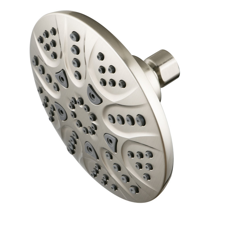 Pomme de douche double à fonction haute pression (avec pause) Ana Bath 6 po avec tuyau de douche 8 pi, Nickel brossé