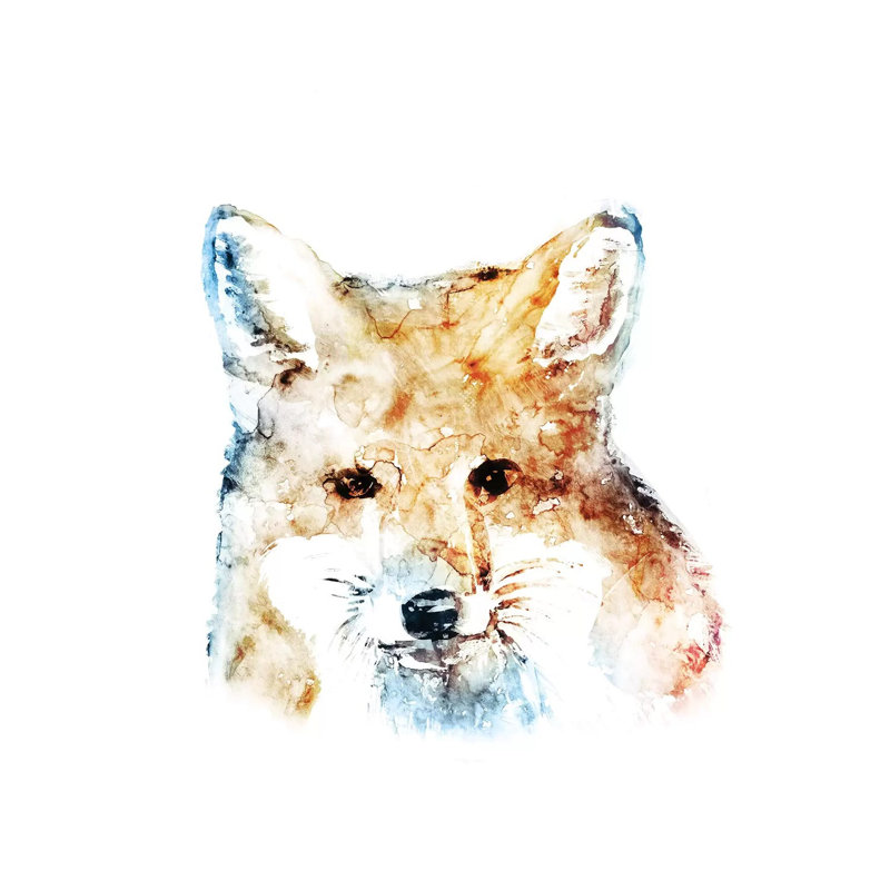 Watercolour Fox by Edward Selkirk - Wrapped Canvas Gallery-Wrapped Canvas Giclée, 30.48 cm H x 30.48 cm W