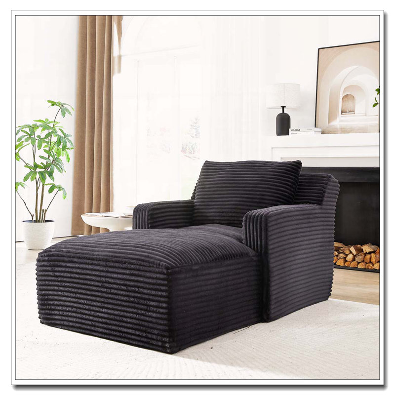 Chaises d'appoint modernes en velours côtelé, Black
