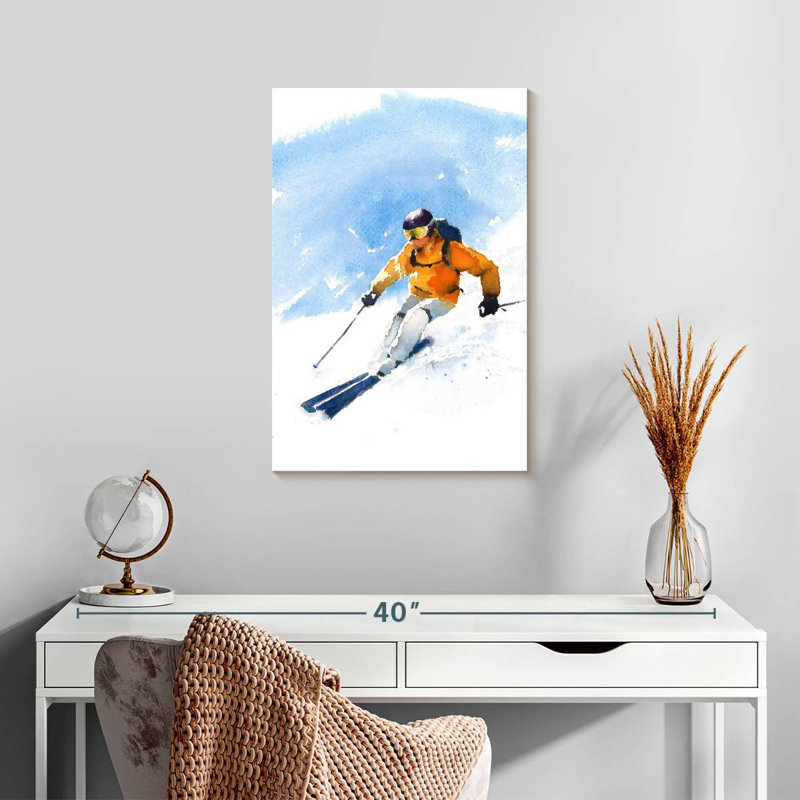 Sireci Skier In Action, 24" H x 16" W