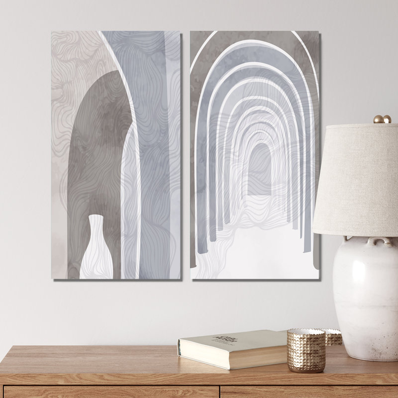 Minimalisme architectures abstraites I - ensemble de 2 impressions, Toile tendue, H 20 po x l 24 po x P 1 po