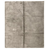 Hand Knotted Wool Area Rug in Pewter