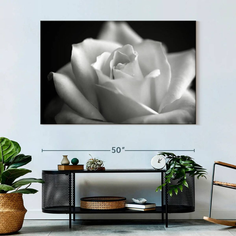 Harnek BW Blooming White Rose, 30" H x 45" W