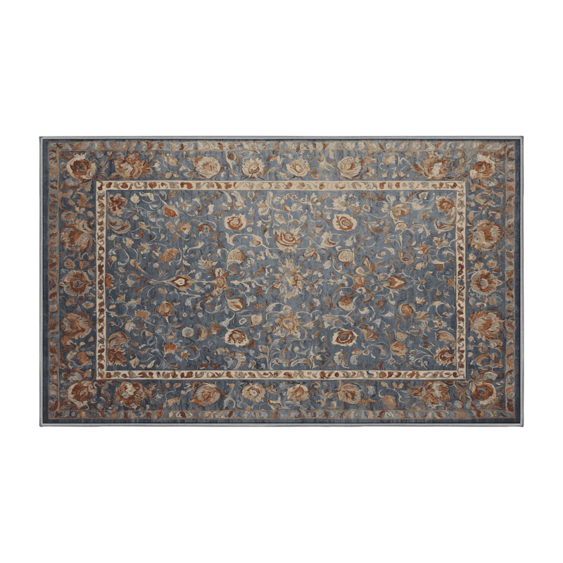 Machine Washable Gray Area Rug, Rectangle 8' x 10'