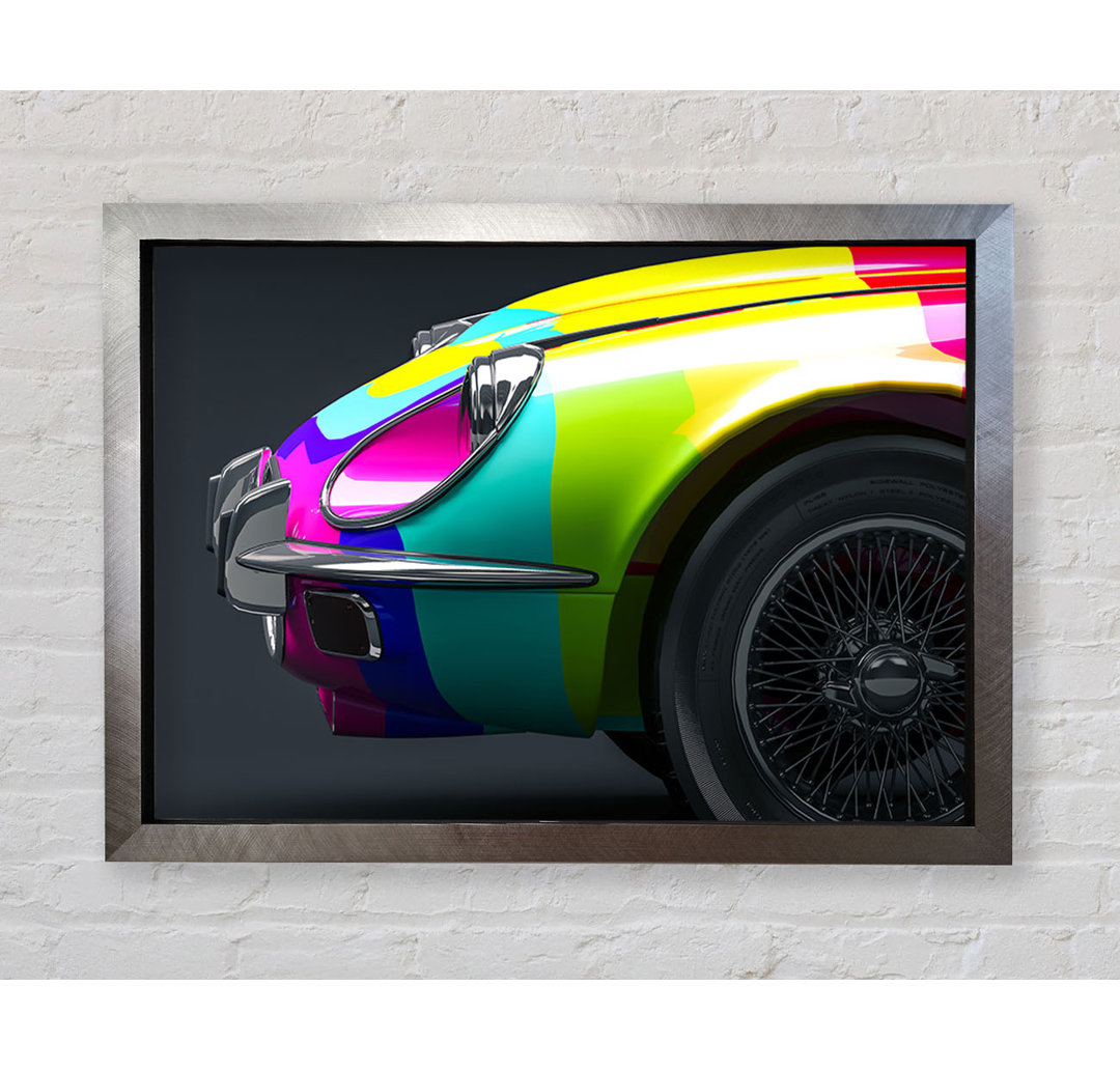 E Type Jaguar Rainbow Stripes - Einzelner Bilderrahmen Kunstdrucke