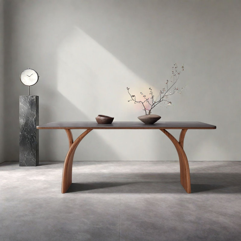 Modern Retro Rock-Panel Dining Table, 29.5"H x 63"L x 31.5"W