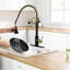 Robinet de cuisine sans contact avec douchette rétractable - Mains automatiques Smart, noir et or, contemporain, acier inoxydable, remplissage en céramique Smart Touchless