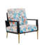 Fauteuil Art avec coussins en mousse et tissu à imprimé floral bleu