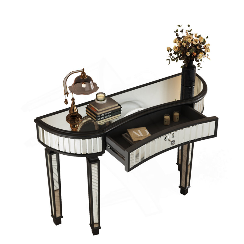 Console à miroir 47 po Voss, Noir