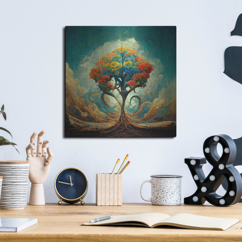 «Arbre de vie 30» par Ray Heere, art mural en métal, H 12 po x l 12 po