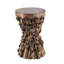 Table d'appoint brune de 11,8 x 11,8 x 18,9 pouces en bois massif, avec une racine d'arbre naturelle et un design classique pour un décor moderne avec taille, bois