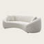 Canapé 93 po 93 po en velours de chenille incurvé moderne, 3 places, structure en bois massif, avec 2 coussins-409142499