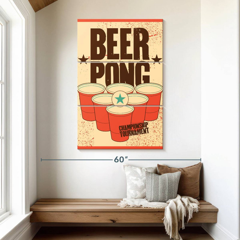 Tergel Beer Pong Tournament, 50" H x 32" W