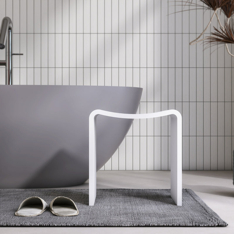 Tabouret de salle de bain autoportant à surface solide de 14 pouces, tabouret de douche imperméable et grand siège de douche portable Kakusiga