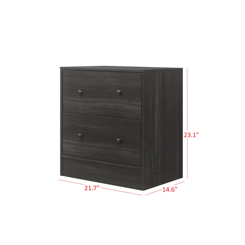 Table de chevet en bois manufacturé Arshia, Gris