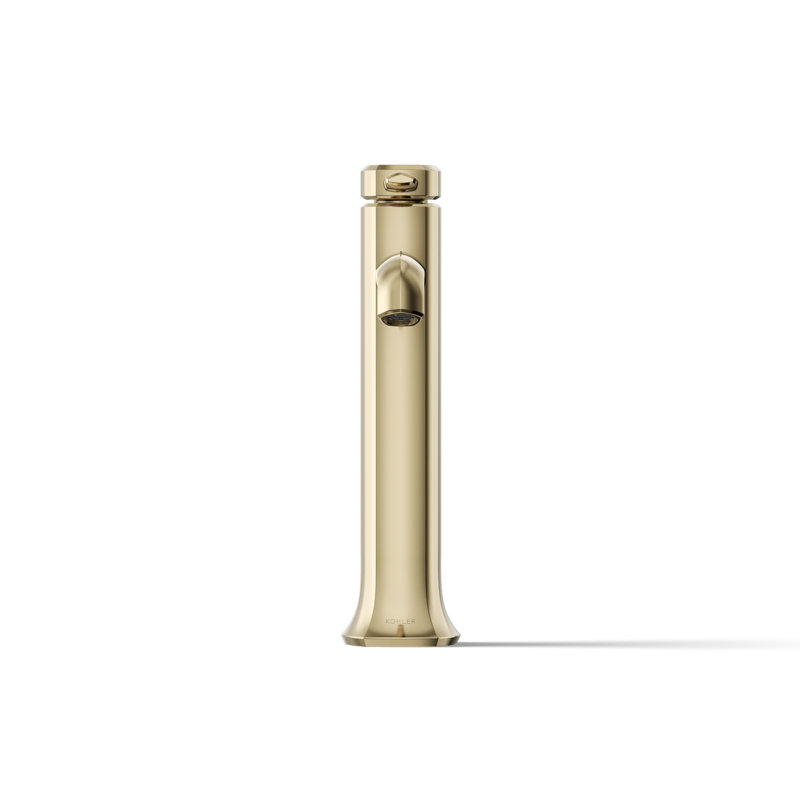 Occasion Tall Single-Handle Vessel Sink Bathroom Faucet with Drain Assembly, Vibrant French Gold, 0.5 GPM 
