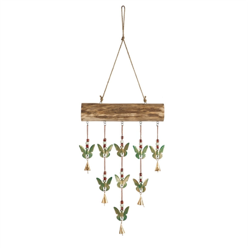 Carillon papillon en bois et en métal