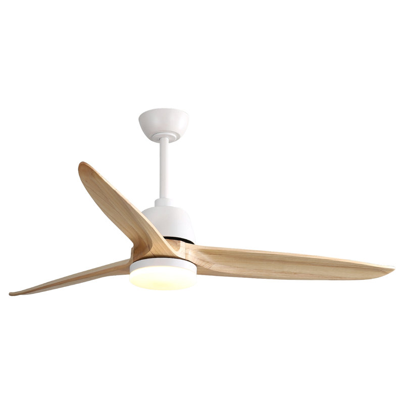 Ventilateur de plafond 56 pouces avec télécommande 6 vitesses et moteur à courant continu écoénergétique blanc mat