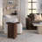 Potbelly Round End Table with Cross Base-1634217373