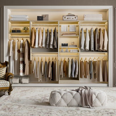 119.4" W Walk In Closet System with Shelf