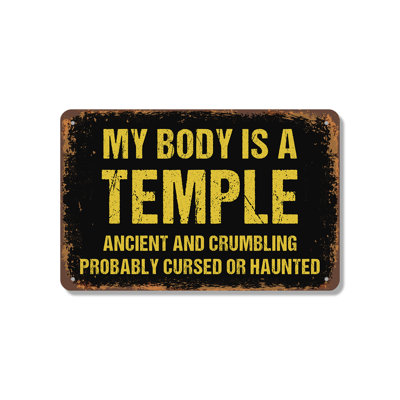 «My Body Is A Temple», panneau en aluminium 18 po x 24 po