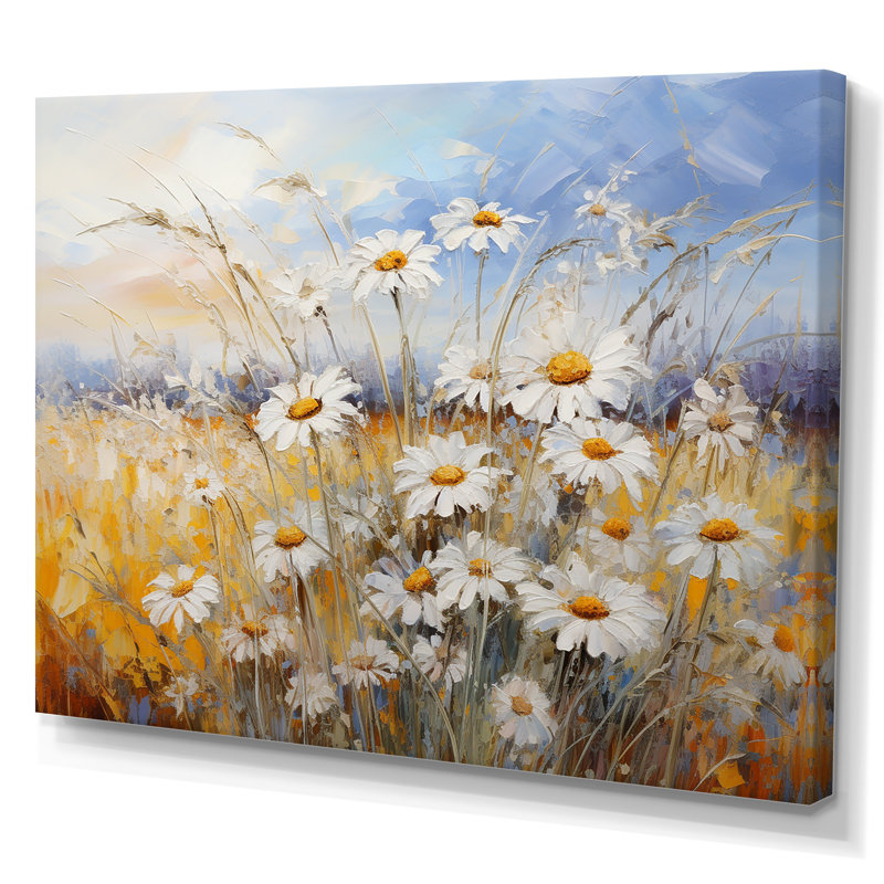 «Daisies Country Charm», impression d'art mural, Toile tendue, H 16 po x l 32 po x P 1 po