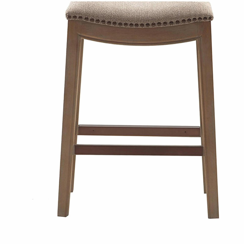 Saddle Counter Stool, Light Brown, Brown