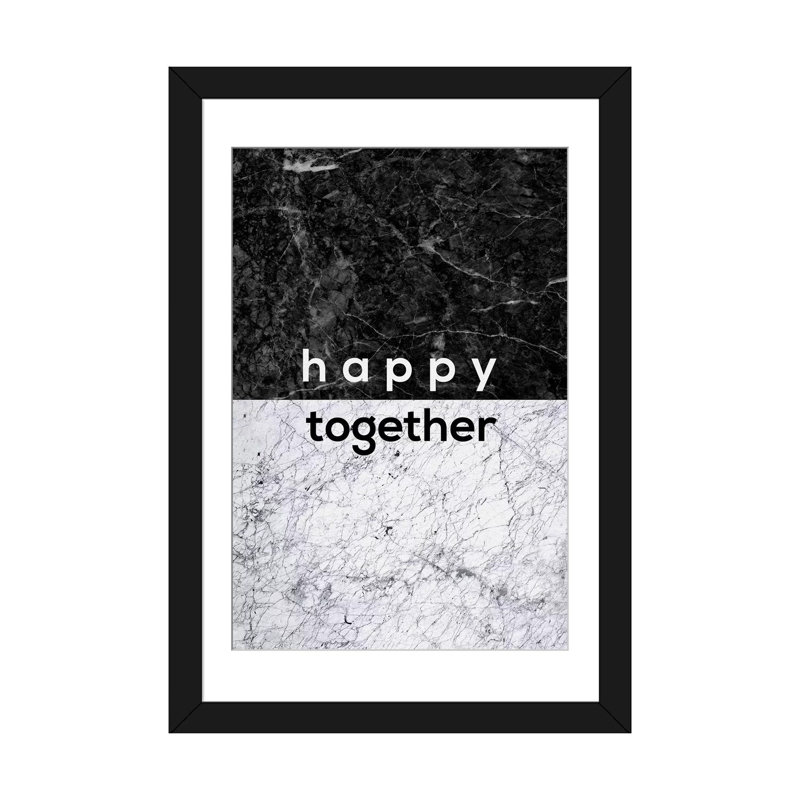 « happy pair », impression sur toile, Papier d'art encadré noir, Blanc, H 32 po x l 24 po x P 1 po
