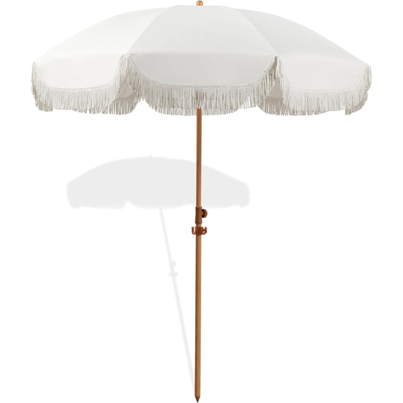 Parasol d'extérieur à frange avec crochet de suspension